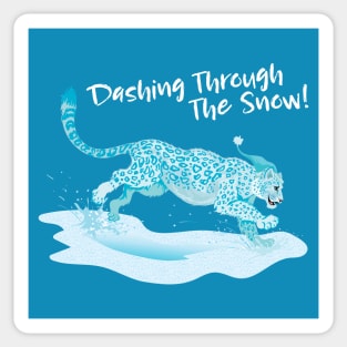 Dashing Through the Snow (Leopard) Sticker